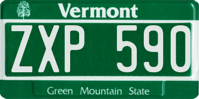 VT license plate ZXP590