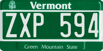 VT license plate ZXP594