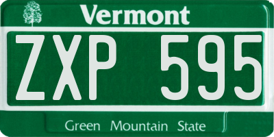 VT license plate ZXP595