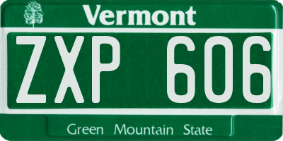 VT license plate ZXP606