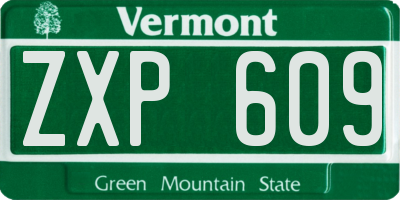 VT license plate ZXP609