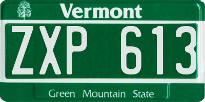 VT license plate ZXP613