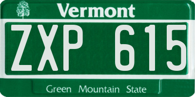 VT license plate ZXP615
