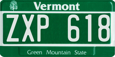 VT license plate ZXP618