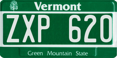 VT license plate ZXP620