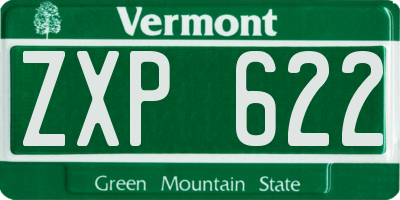 VT license plate ZXP622