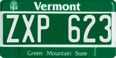 VT license plate ZXP623