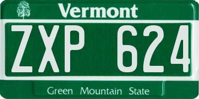 VT license plate ZXP624
