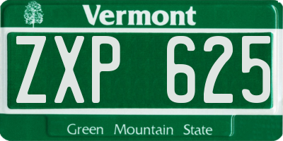 VT license plate ZXP625