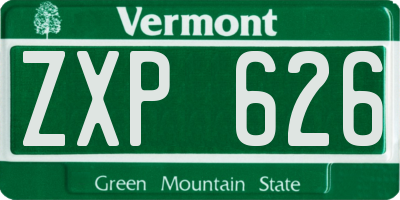 VT license plate ZXP626
