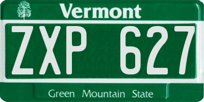VT license plate ZXP627