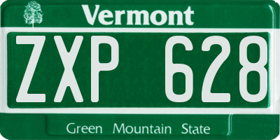 VT license plate ZXP628