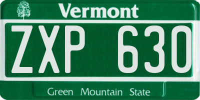 VT license plate ZXP630
