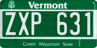 VT license plate ZXP631
