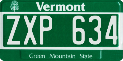 VT license plate ZXP634