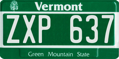 VT license plate ZXP637
