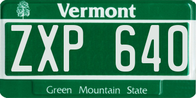 VT license plate ZXP640