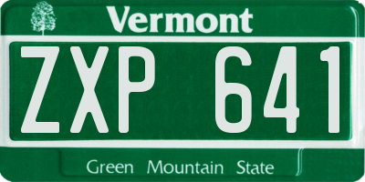 VT license plate ZXP641