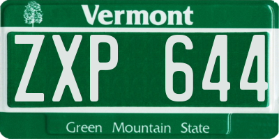 VT license plate ZXP644