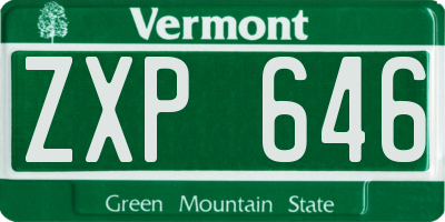 VT license plate ZXP646