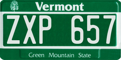 VT license plate ZXP657