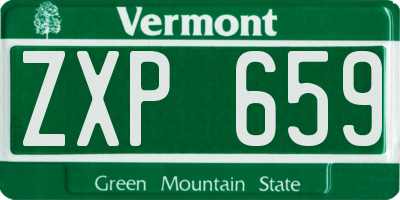 VT license plate ZXP659