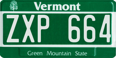 VT license plate ZXP664