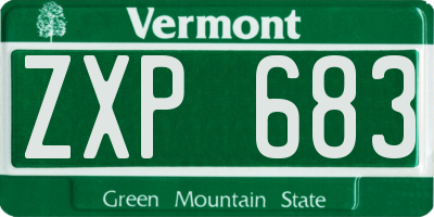 VT license plate ZXP683