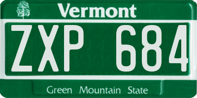 VT license plate ZXP684