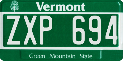VT license plate ZXP694