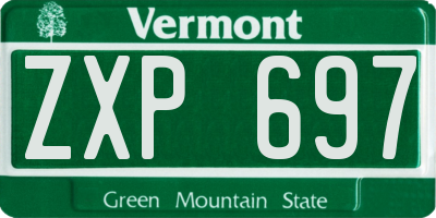 VT license plate ZXP697