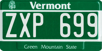 VT license plate ZXP699
