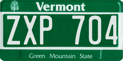 VT license plate ZXP704