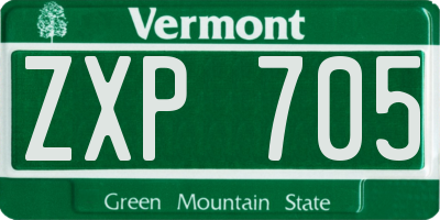 VT license plate ZXP705