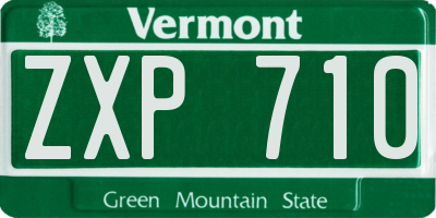 VT license plate ZXP710