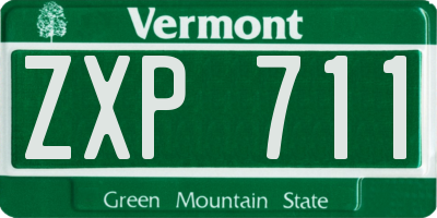VT license plate ZXP711