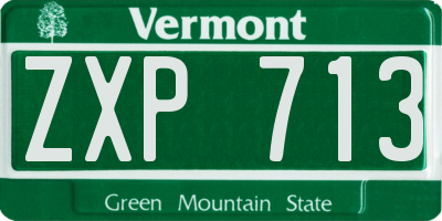 VT license plate ZXP713