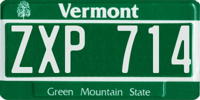 VT license plate ZXP714