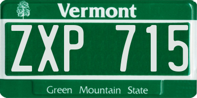 VT license plate ZXP715