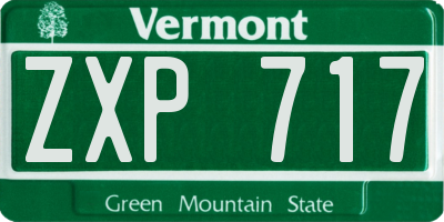 VT license plate ZXP717