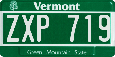 VT license plate ZXP719