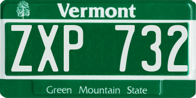 VT license plate ZXP732