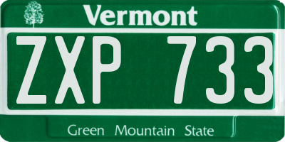VT license plate ZXP733