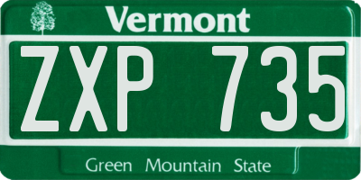 VT license plate ZXP735