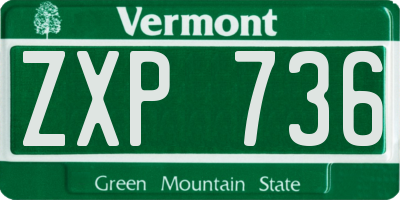 VT license plate ZXP736