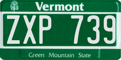 VT license plate ZXP739