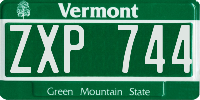 VT license plate ZXP744