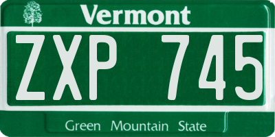 VT license plate ZXP745
