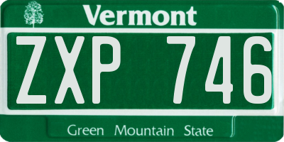 VT license plate ZXP746