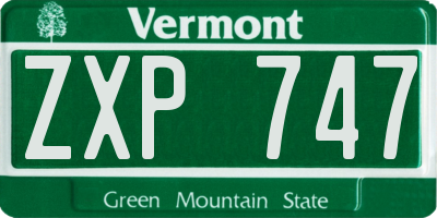 VT license plate ZXP747